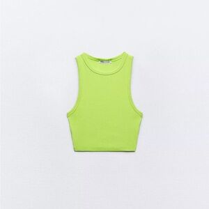Lime Green Sleeveless Crop Top